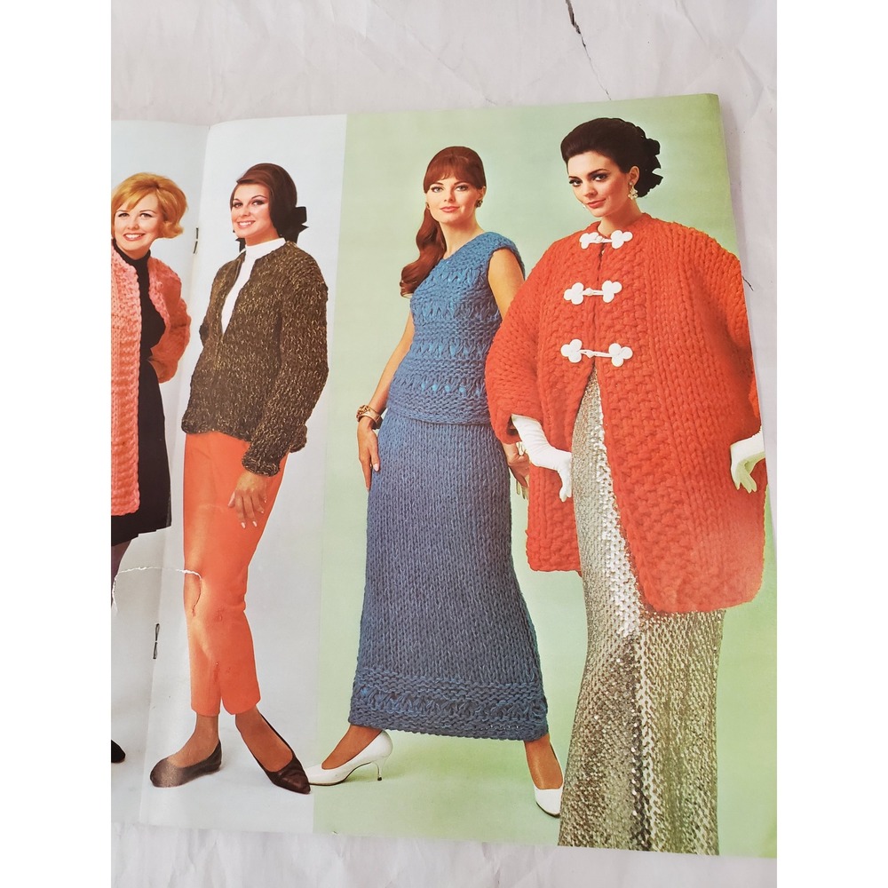 Vintage 1967 Boye Quick Knits for Big Boyes Knitting Pattern Booklet 60s Fashion - Picture 7 of 8